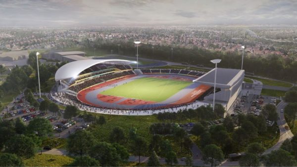 Visualisation showing the design of the new Alexander Stadium