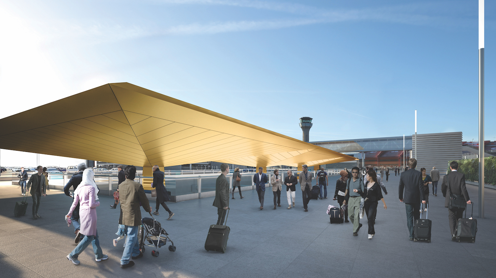 Visualisation of the parasol roof of the Central Terminal station