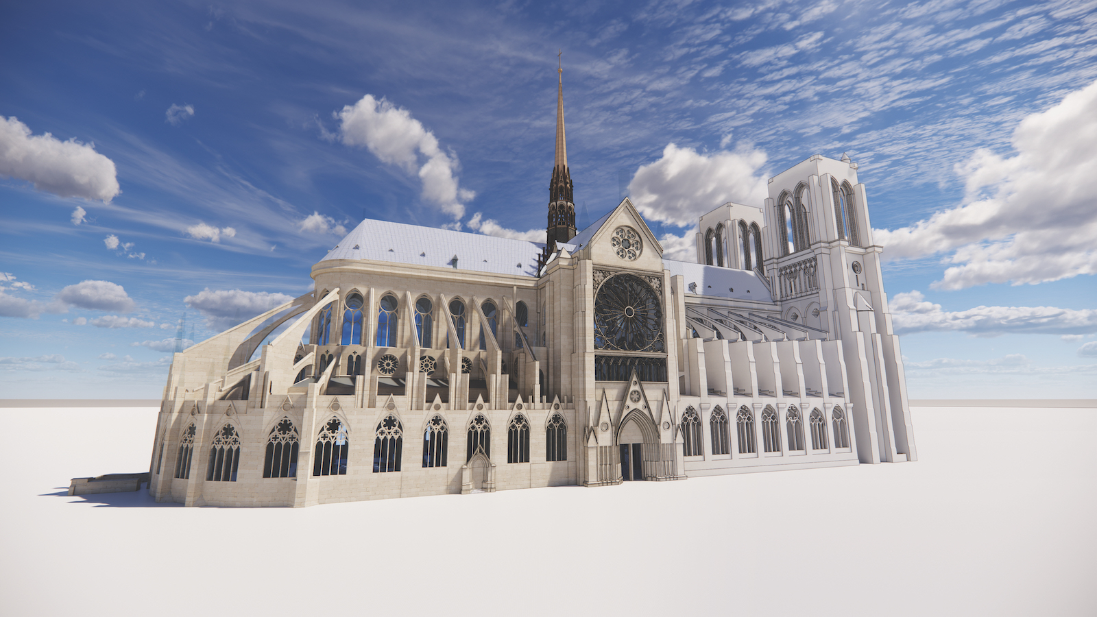 The French government has created 3D models of Notre-Dame cathedral in Paris with the support of Autodesk. Image credit: Autodesk