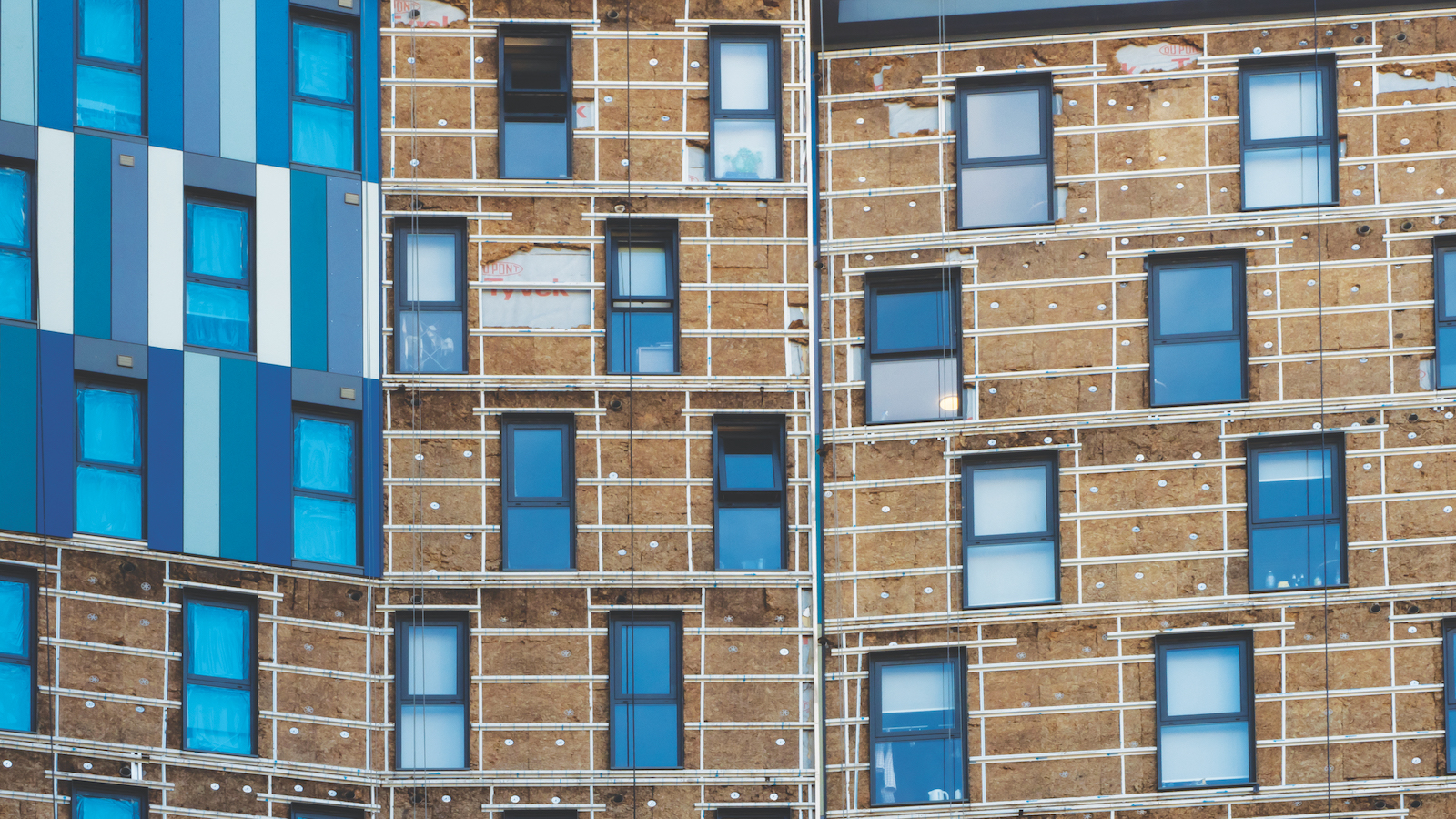 Building Safety Act cladding - Cladding in the process of being removed from iQ Student Accommodation in Marlborough Street, Bristol