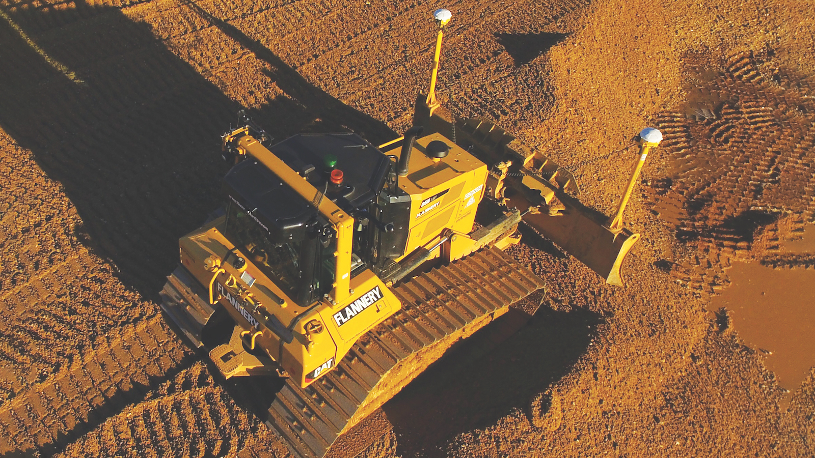 A Flannery dozer with GPS machine control technology on the Lincoln bypass