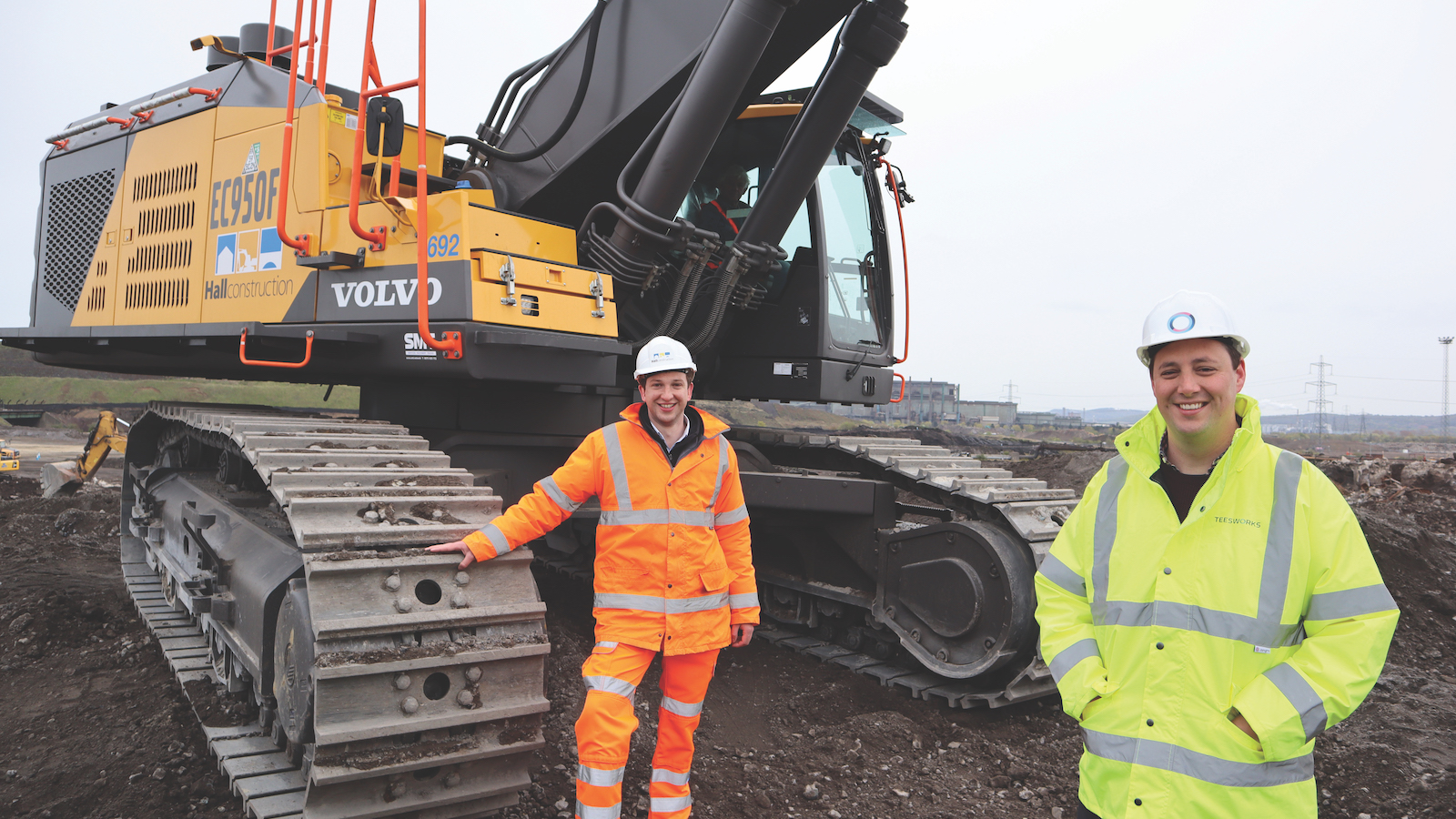 Tees Valley mayor Ben Houchen with Robert Hall, director at local firm Hall Construction