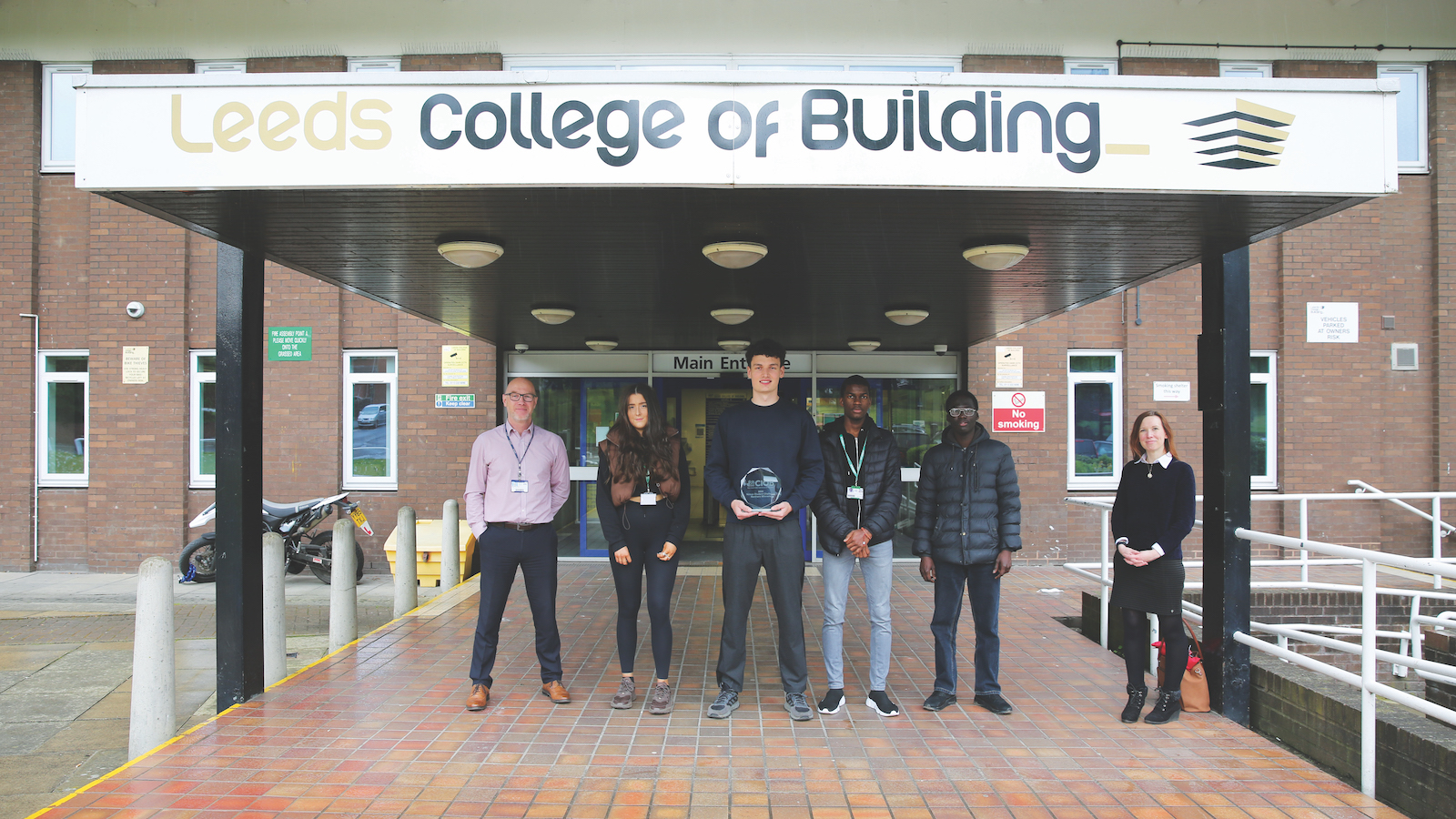 Leeds College of Building’s winning team receive their trophy