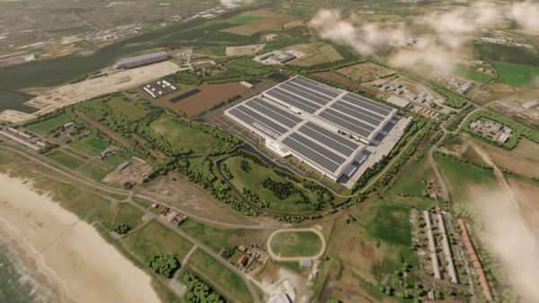 Aerial view of Northumberland Britishvolt facility