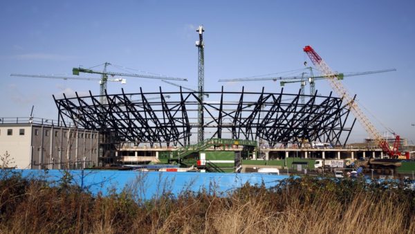 London Olympic stadium under construction