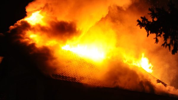 Fire at a house under construction (Image: Dreamstime)