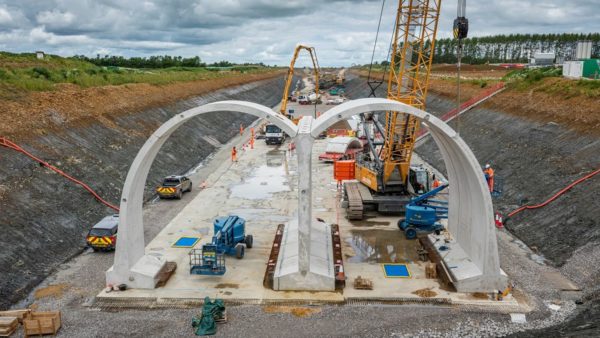 The lightweight design of the offsite manufactured tunnel means it halves the embedded carbon in the structure (Image courtesy of HS2)