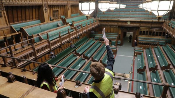 R&R Surveyors consider utilities in the Commons Chamber ahead of the Palace of Westminster restoration