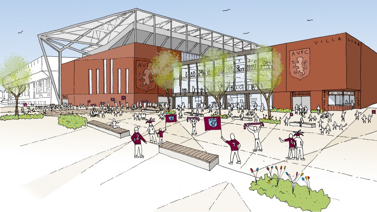 Artist's impression of the Aston Villa stadium expansion, as seen from Witton Lane (Image courtesy of Aston Villa FC)