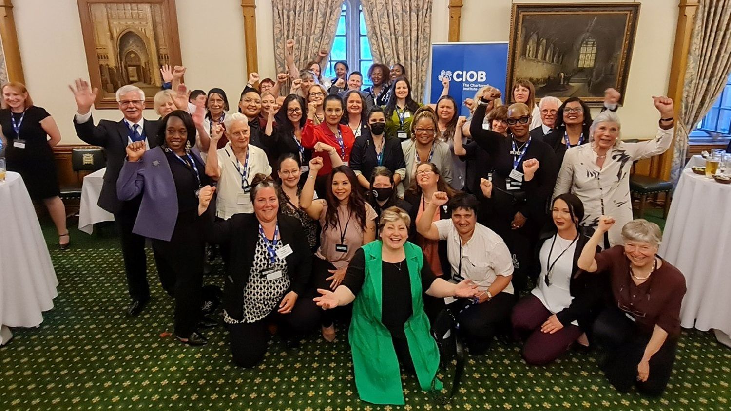 Emily Thornberry MP (front centre) with representatives from Tradeswomen Building Bridges and the CIOB