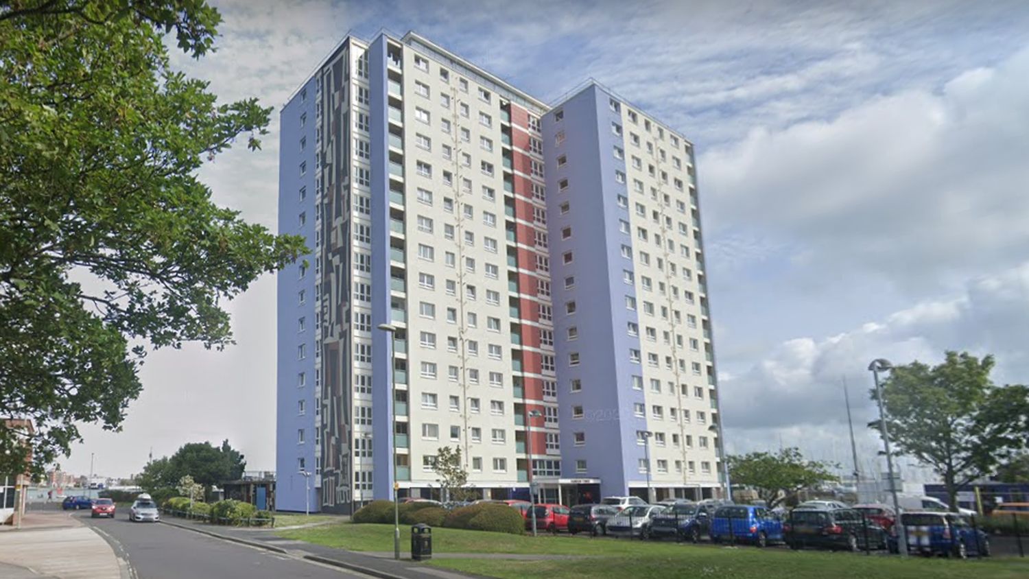 Harbour Toower in Gosport was one of the buildings to undergo cladding remediation works (Image: Google Streetview)