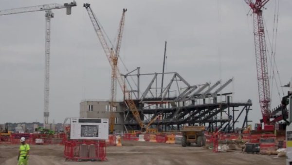 Everton FC's Bramley-Moore Dock stadium under construction