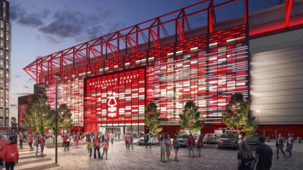 Artist's impression of how the expanded Nottingham Forest stadium will look