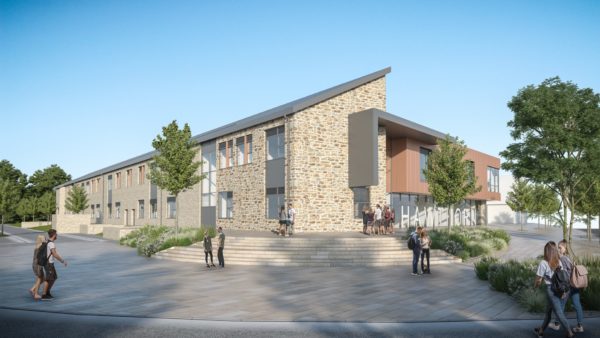 Three of the school’s existing buildings will be demolished to make way for a new teaching block (Image: Kier)