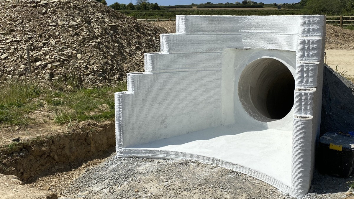 Head Wall Structure Shell Costain trials 3D-printed headwall on highway upgrade