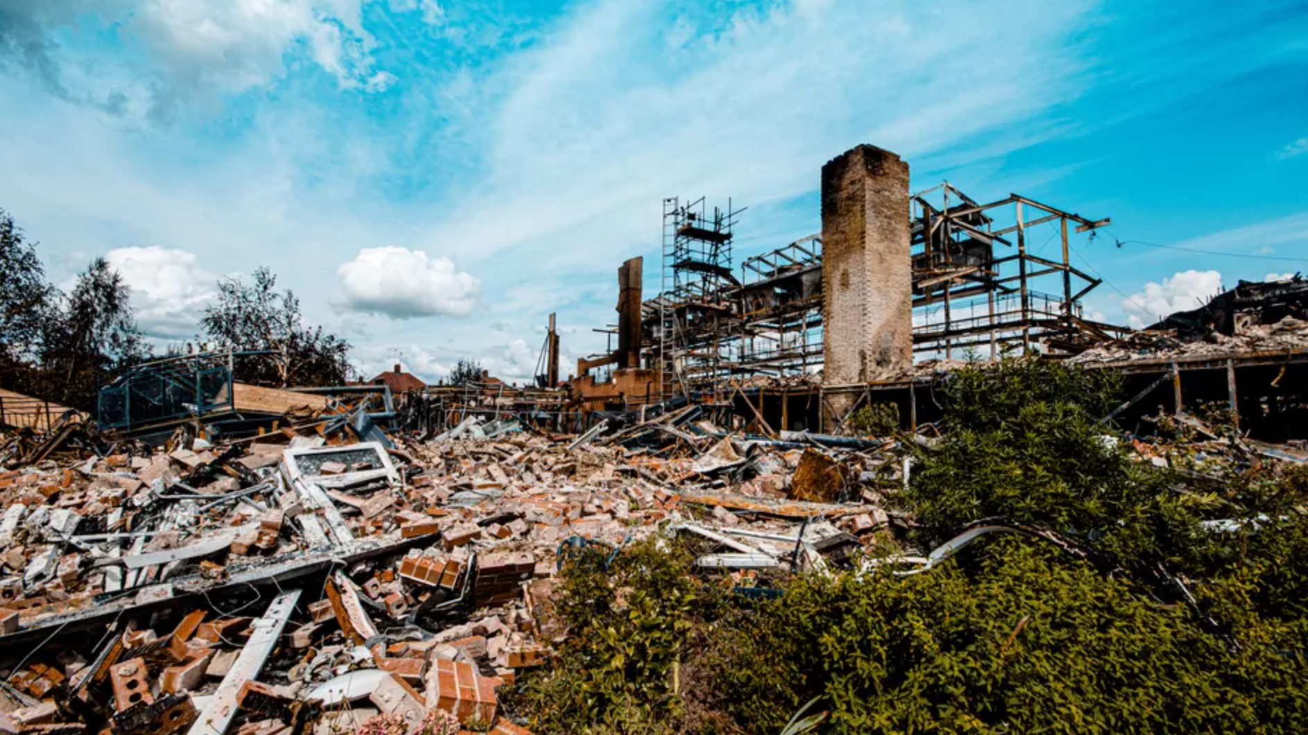 Aftermath of the Beechmere care home fire in 2019. Image Cheshire Fire and Rescue Service 