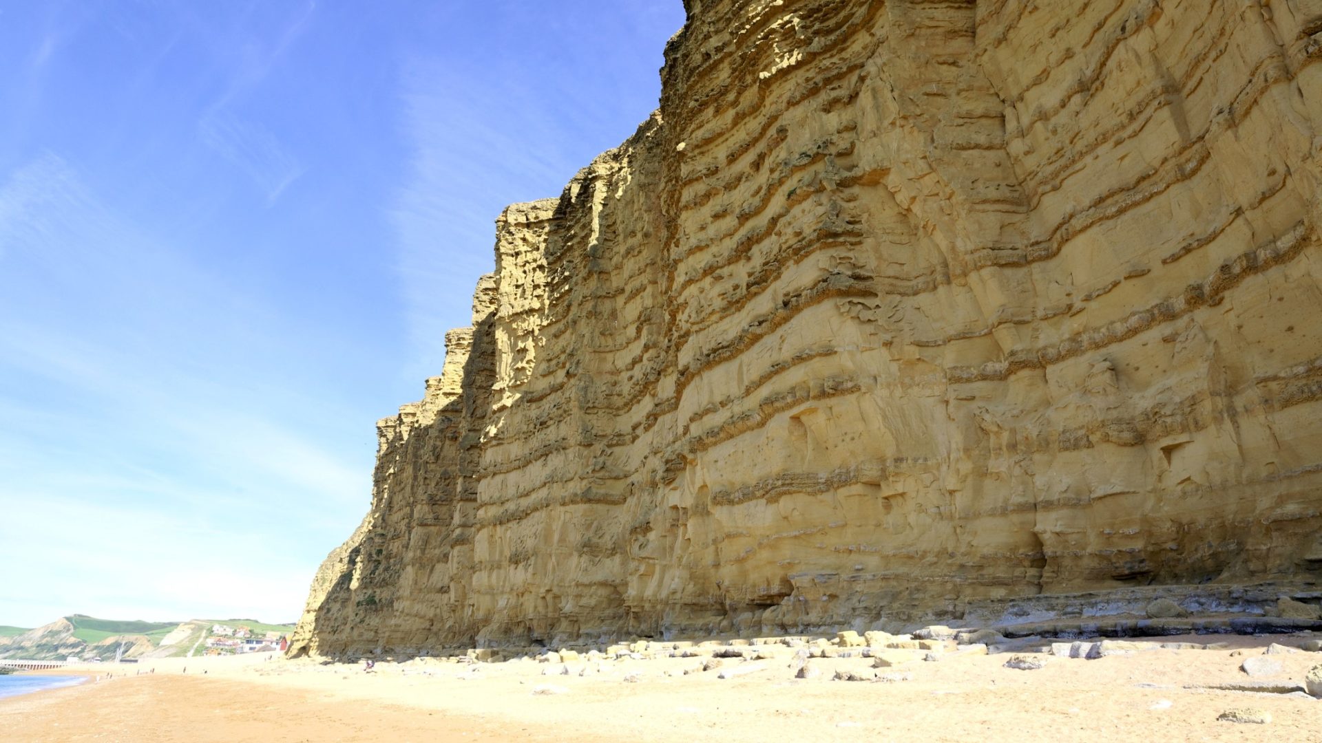 West Bay Dorset coastal erosion cliffs