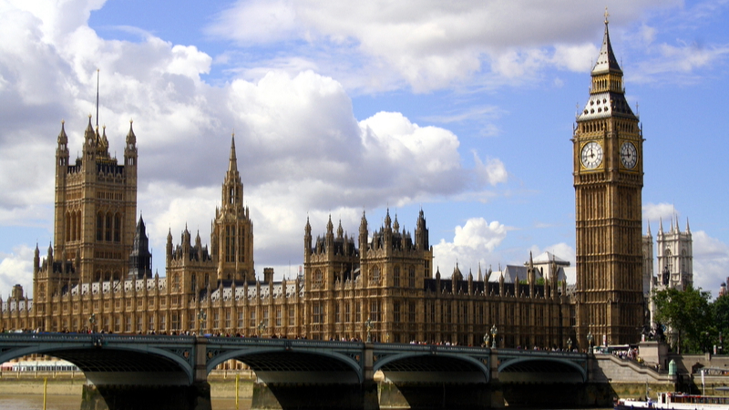 building safety legislation - View of the UK Houses of Parliament from Westminster Bridge.
