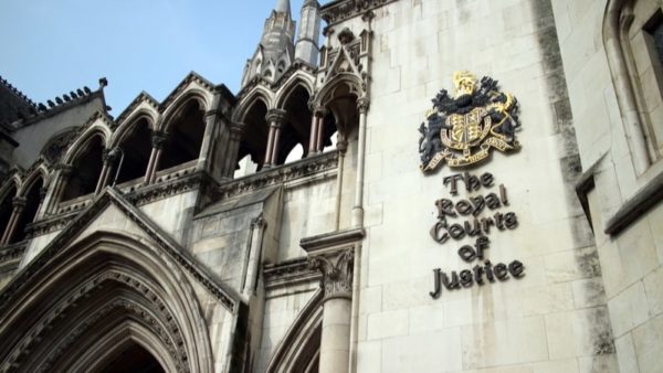 Front of the Royal Courts of Justice in London.