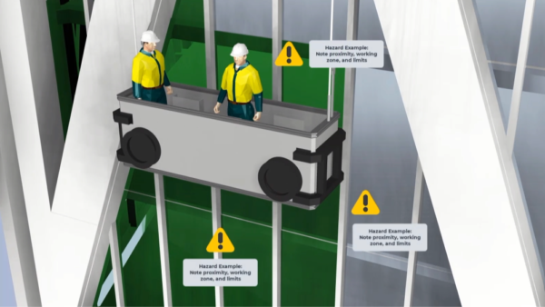 A 3D model of a working at height operation.