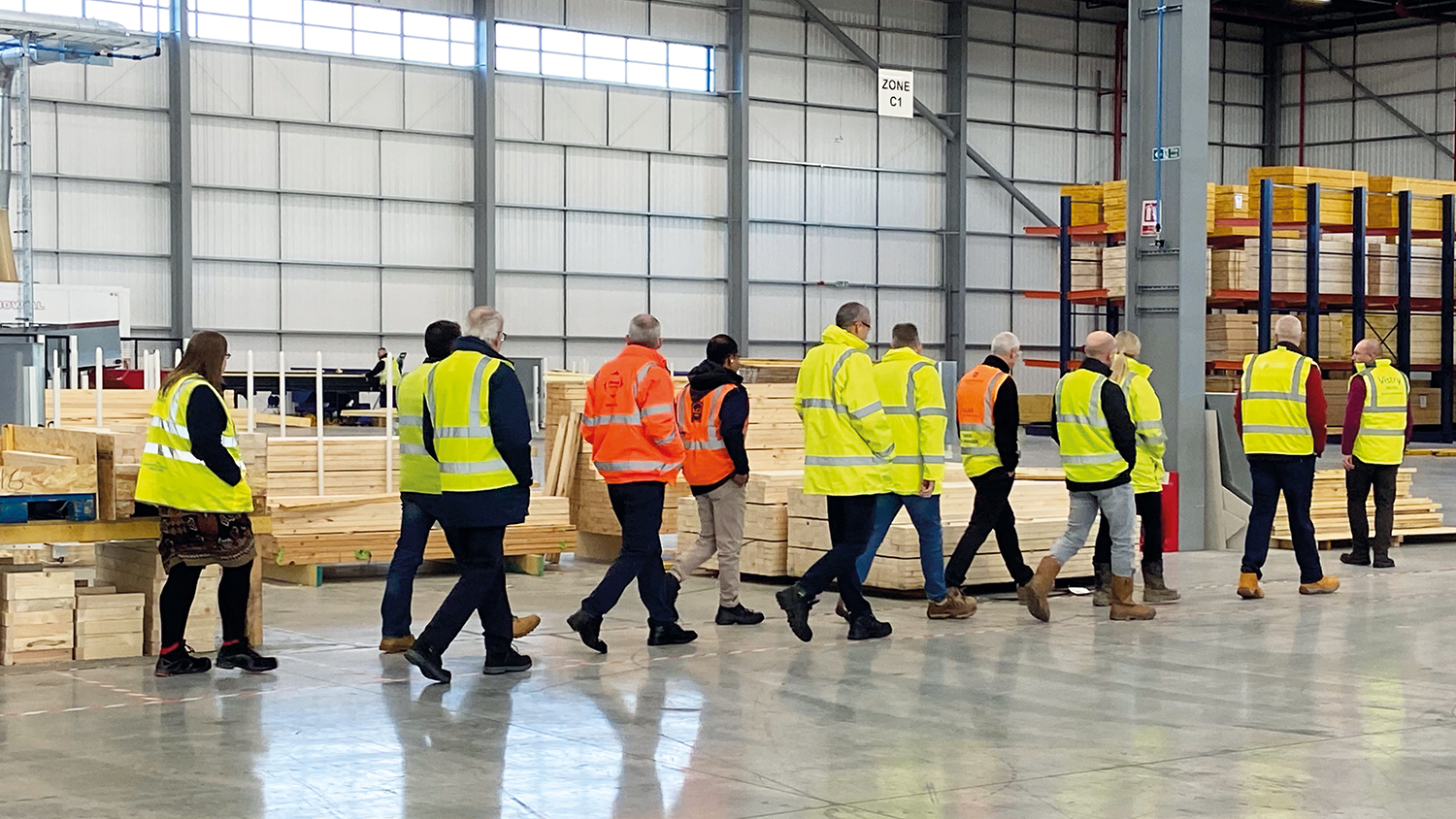 CIOB Nottingham Hub members took a tour of the Vistry Works East Midlands Factory in Coalville, Leicestershire, in January.