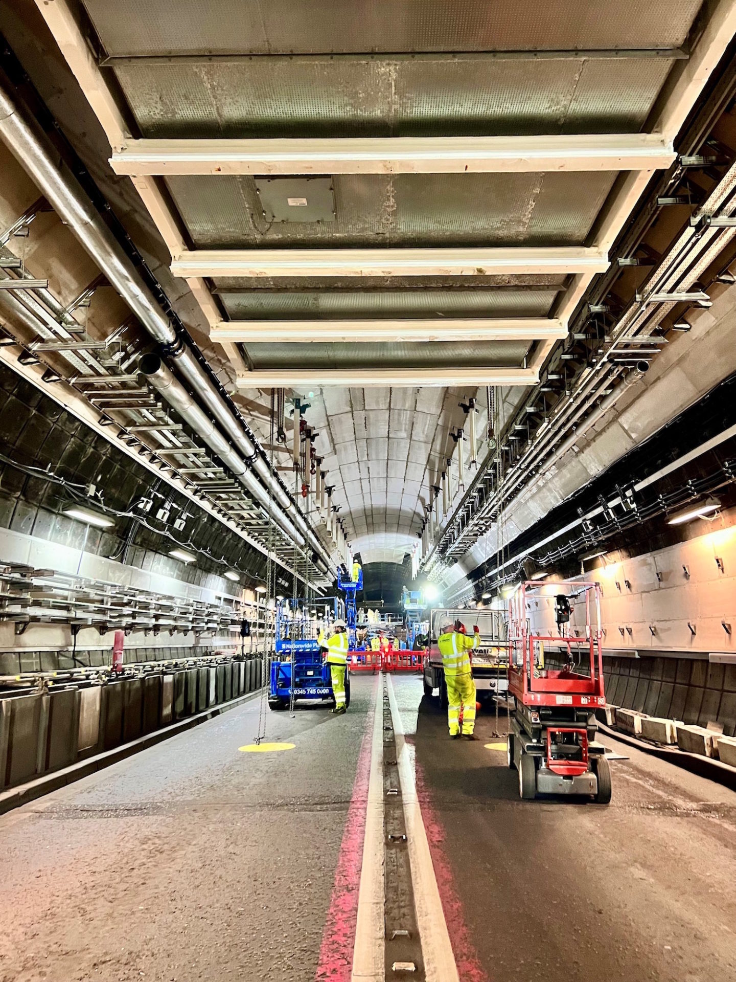 A shot of work going on in Heathrow's cargo tunnel for the Best Application of Technology shortlist