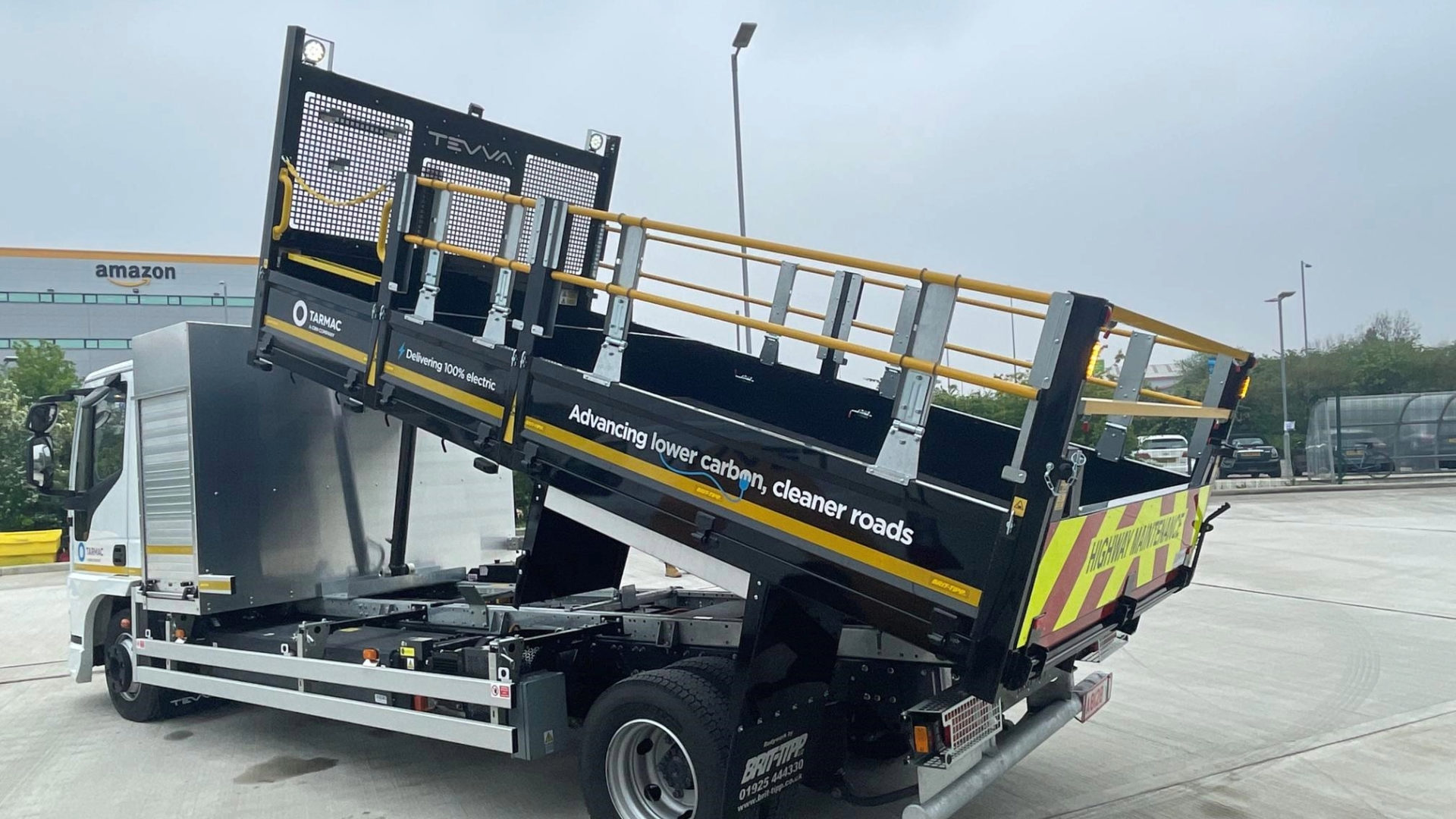 Tarmac's all-electric tipper - Tarmac trials UK first EV tipper for low emissions transport