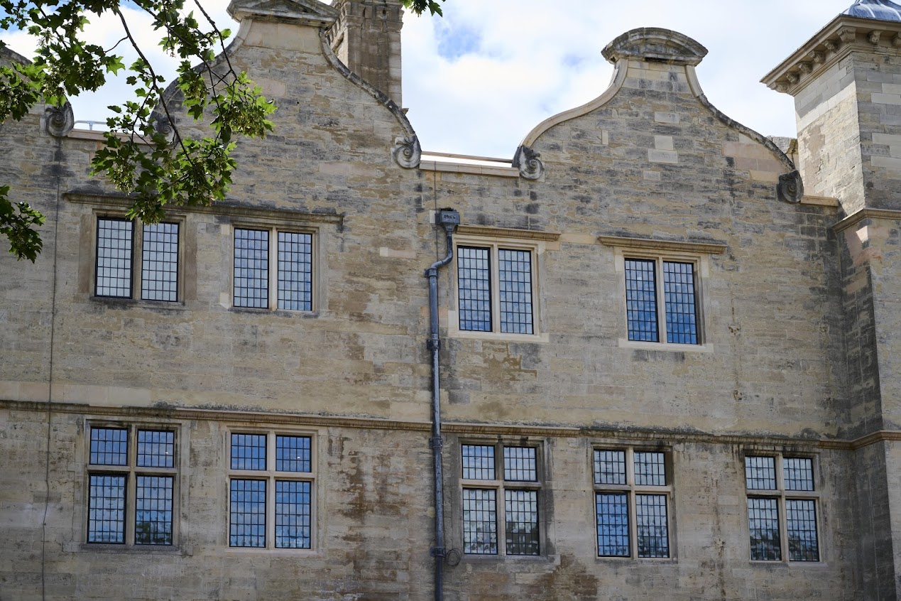 Facade detail of Ledston Hall, West Yorkshire.