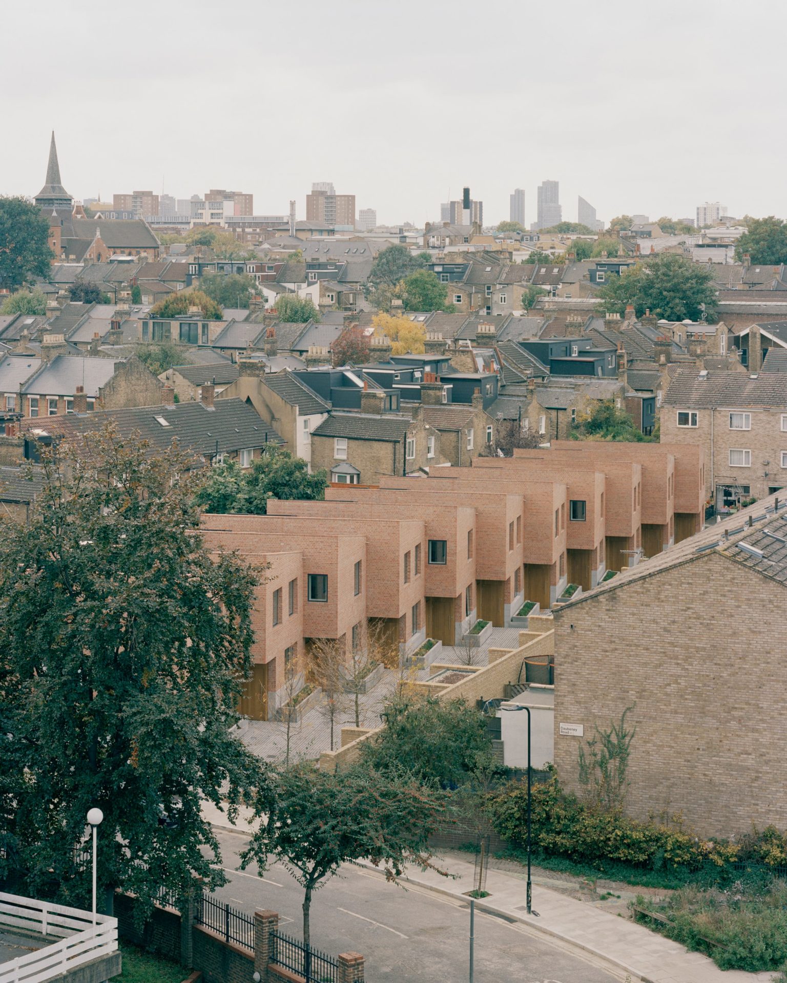 Stirling Prize shortlist - Aerial view of the Chowdhury Walk development in Hackney, East London