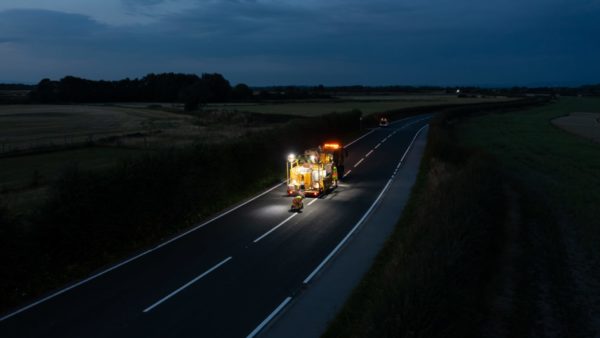 A road maintanance truck working at night - WJ Group is showcasing photos taken by its workers to encourage more people into the sector.