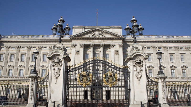 Front of Buckingham Palace in London.