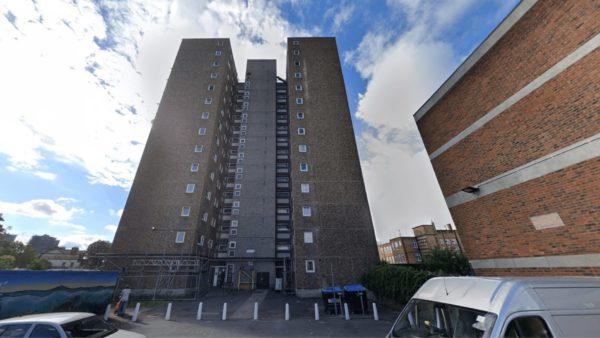 Street view of one of the towers in Ledbury Estate, Peckham.