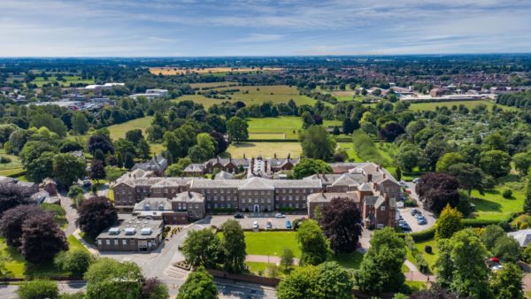 Aerial view of The Retreat, including buildings and grounds. Developer PJ Livesey received approval from City of York Councillors to convert the 18th century mental health hospital into residential flats.