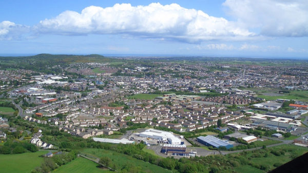 View of Newtownards from Scrabo Tower in County Down