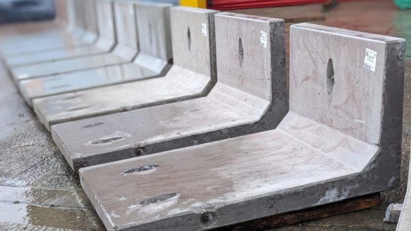 Slabs of concrete produced during the trial