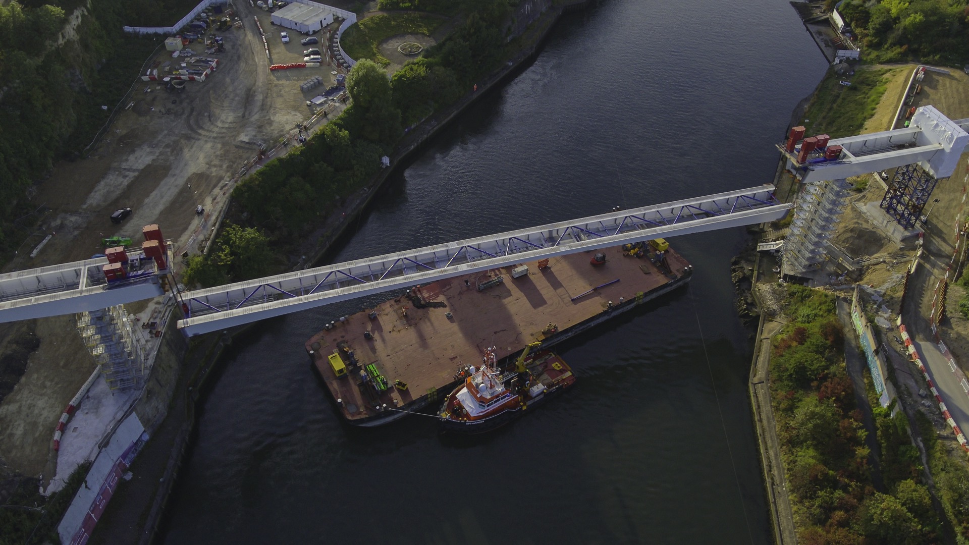 The New Wear Footbridge lifted into place