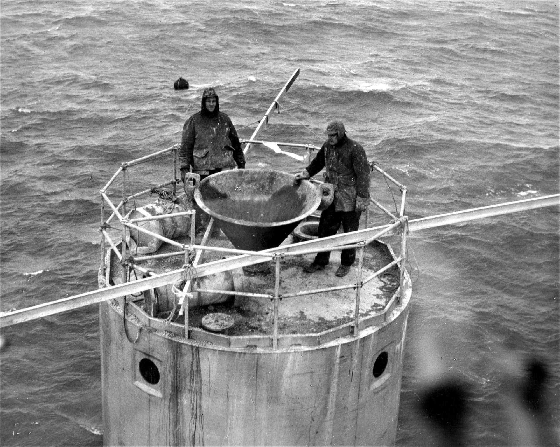 The original installation of the Mid Channel Rock lighthouse