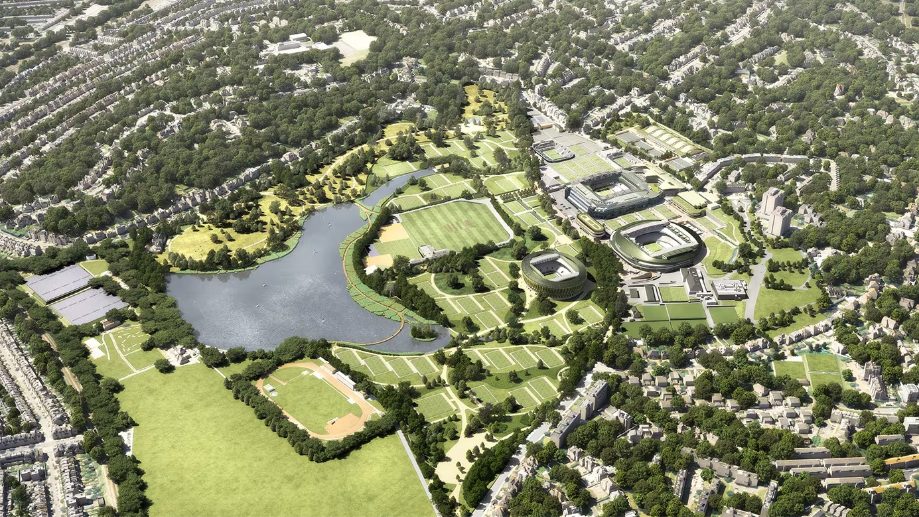 An artist's impressions of the expansion project - All England Lawn Tennis plans to build 38 courts in Wimbledon Park have been approved.