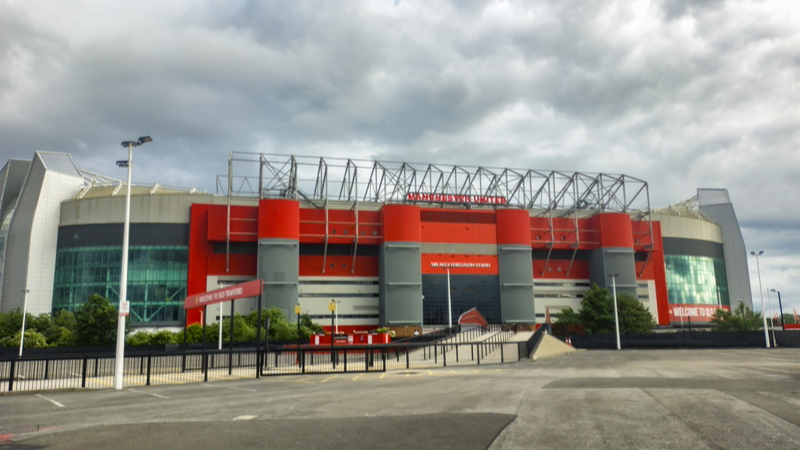 Manchester United stadium  - View of the Old Trafford stadium, which is home to the Manchester United Football Club in Greater Manchester.