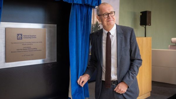 Lord Vallance during the official inauguration of the National Quantum Computer Centre, built by Wates