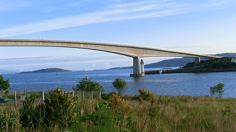 PPP - Panoramic view of the Skye Bridge. The Skye Bridge is one of the earliest examples of an infrastructure project carried out under the private finance initiative.