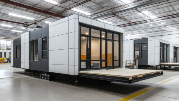 Modern modular homes under construction in a production facility - a new study has found that the risks of a serious fire can be worse in this type of construction.