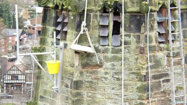 The church steeple from which David Clover fell from and died - the contractor has been fined £60,000 after pleading guilty to contravening Regulation 4(1) of the Work at Height Regulations 2005