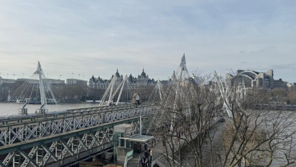 View of Hungerford Bridge from the South Bank