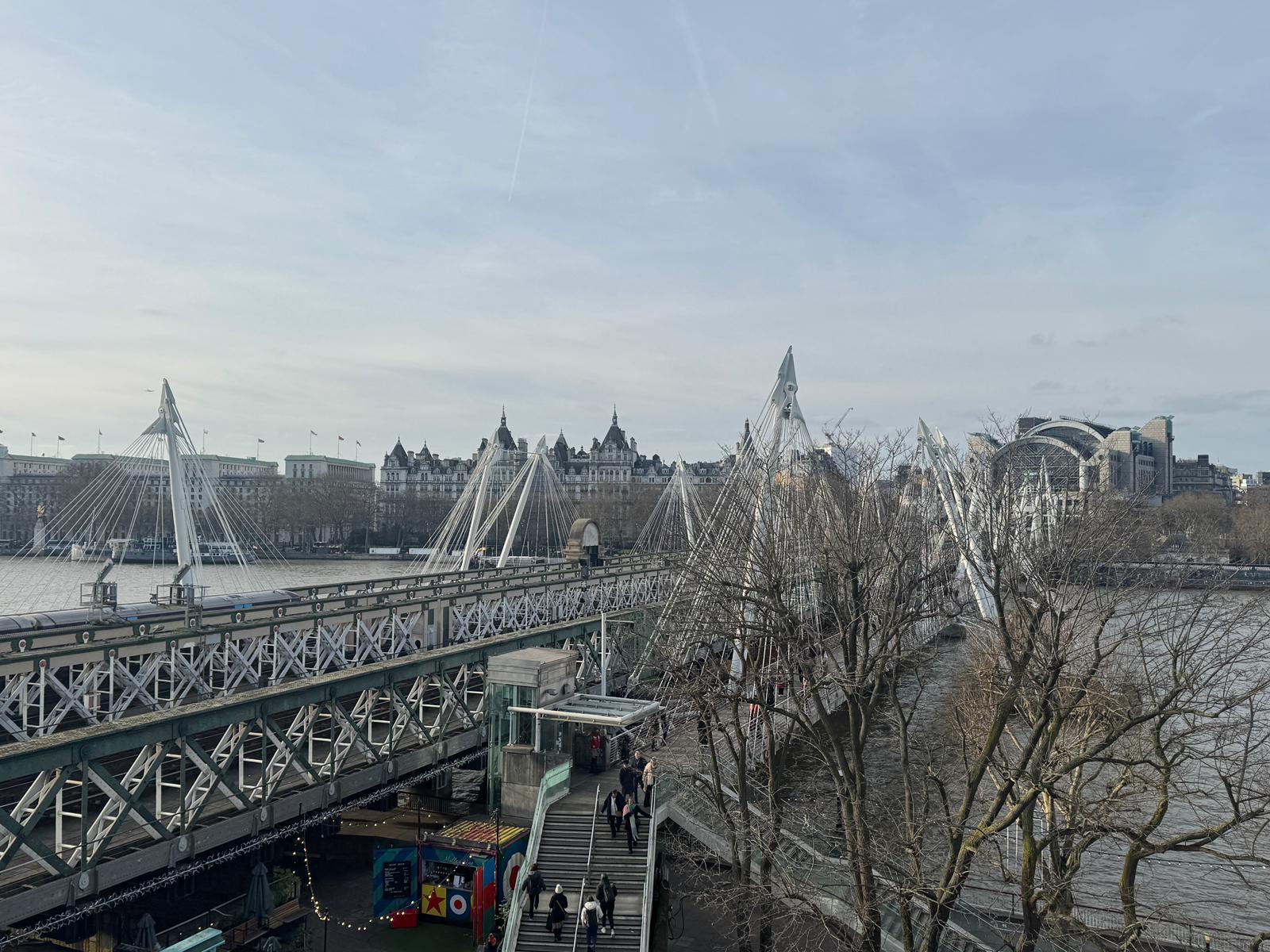 View of Hungerford Bridge from the South Bank