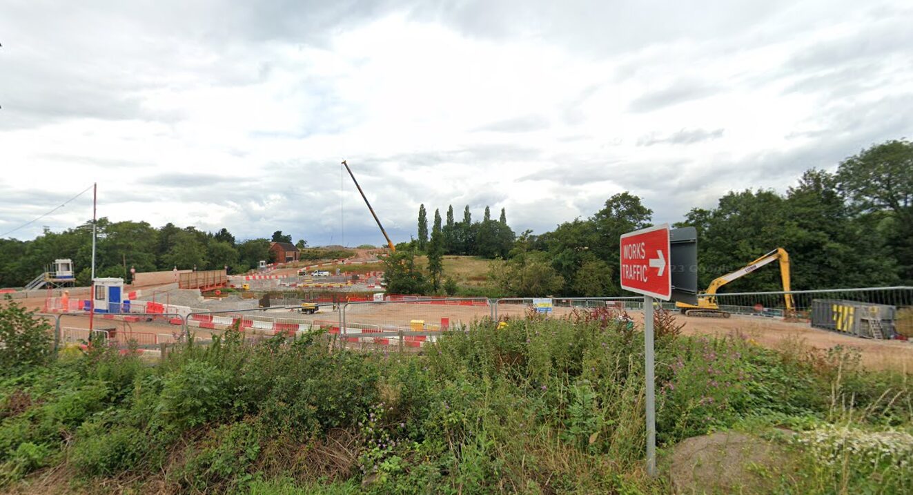 BBV EA - A construction site in the countryside - a Balfour Beatty joint venture can resume works at Glasshouse Wood cutting after HS2 and the Environment Agency resolved a dispute