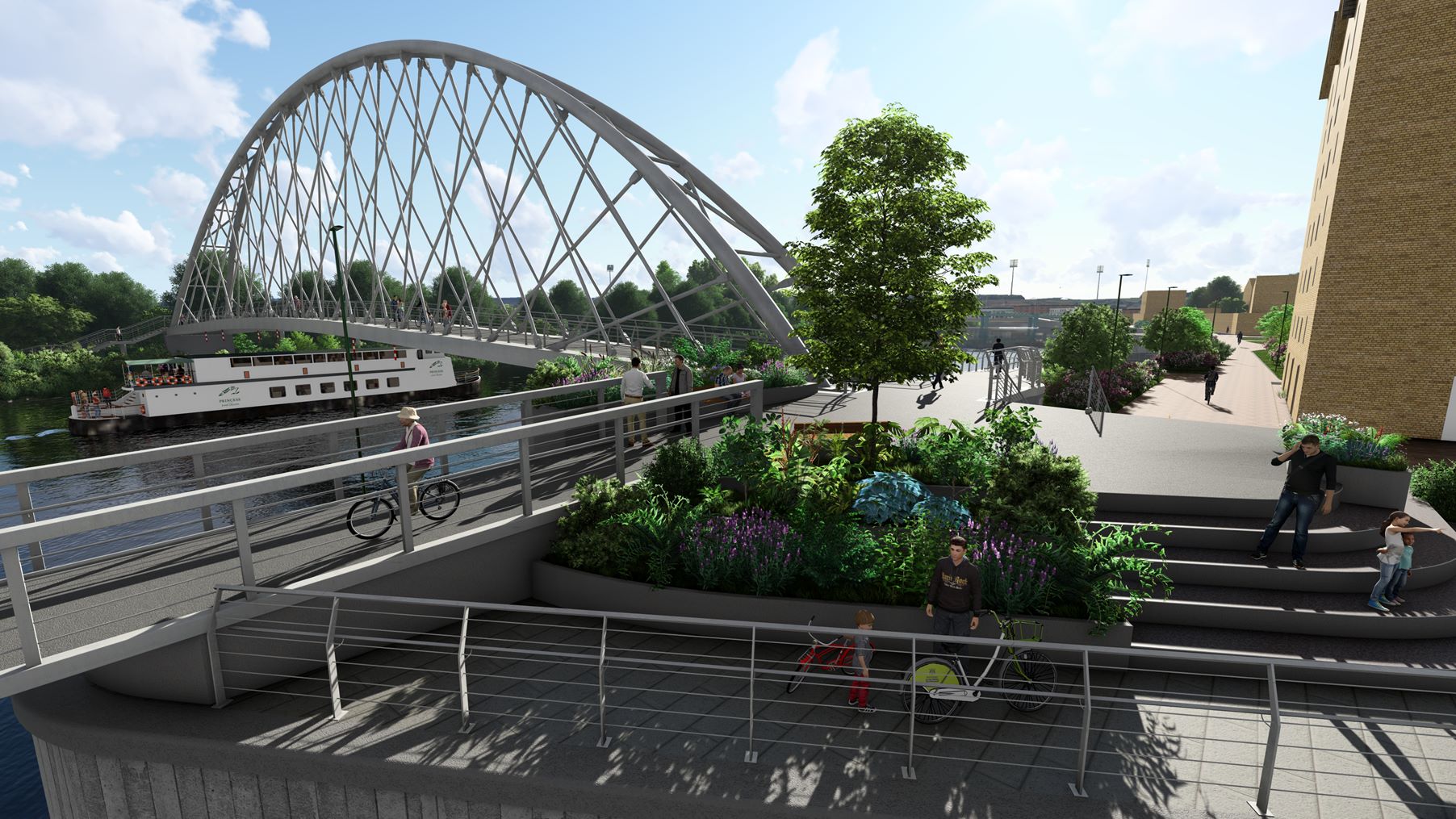 The 85-metre-long walking and cycling bridge (image: Nottingham City Council).