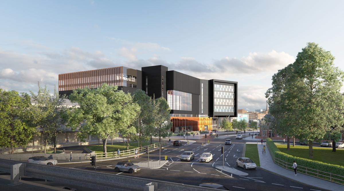 Visualisation of the new cultural centre in the former site of an Ikea story - Graham will continue the work started by ISG.