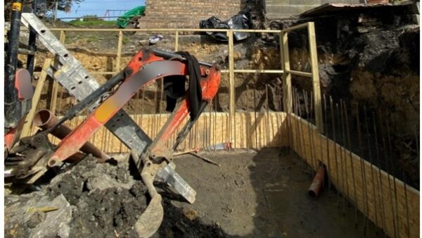 The excavation site, which was approximately 2.5 metres deep - a construction firm fined as HSE inspection identifies catalogue of failures