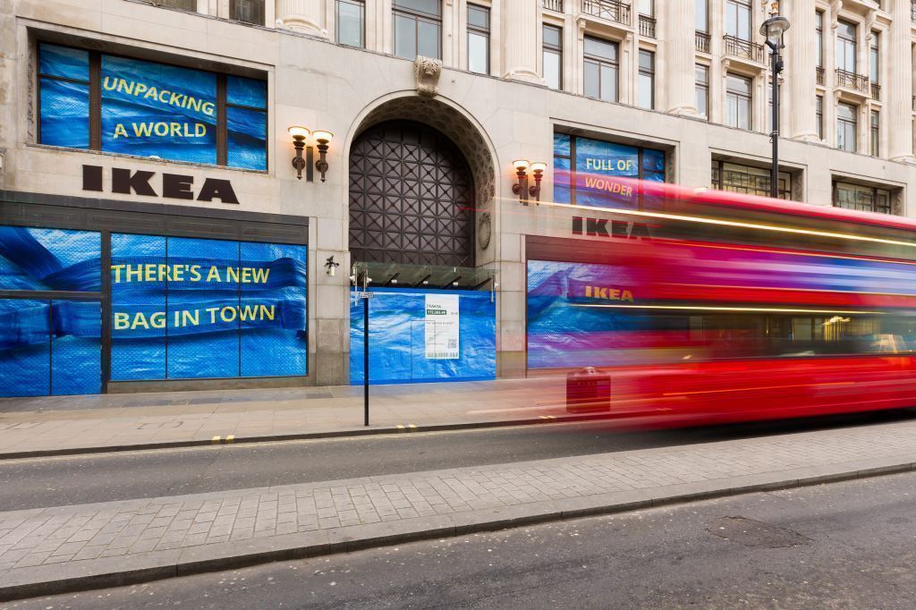 View of the entrance of the new Ikea in London Oxford Street, which McLaren has refurbished for Ikea.